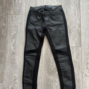 maje DARPO WAX PANELED SKINNY JEANS, SIZE 26 US, 34 EU